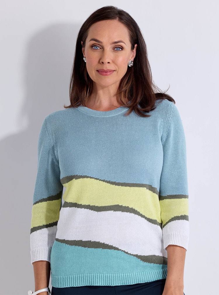 9872 Pullover aus weichem Leinenmix