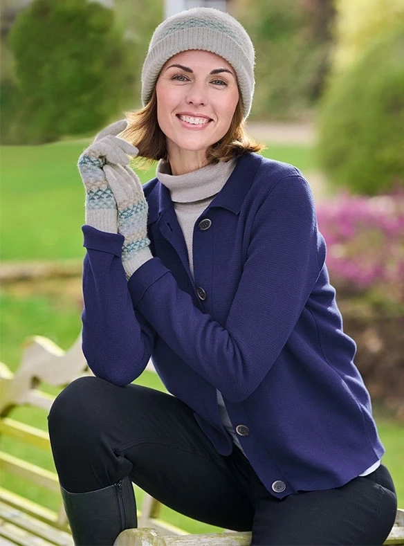 Mütze und Handschuhen aus weicher Lambswool