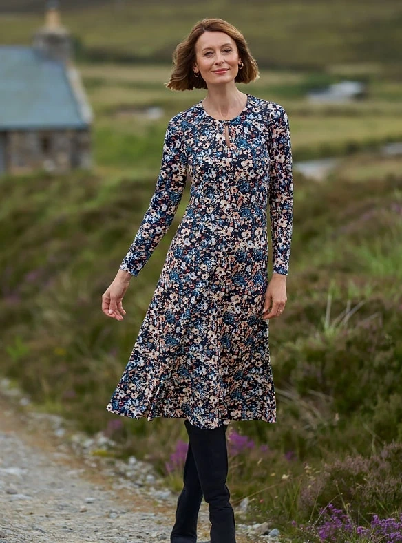 Robe fleurie en jersey stretch